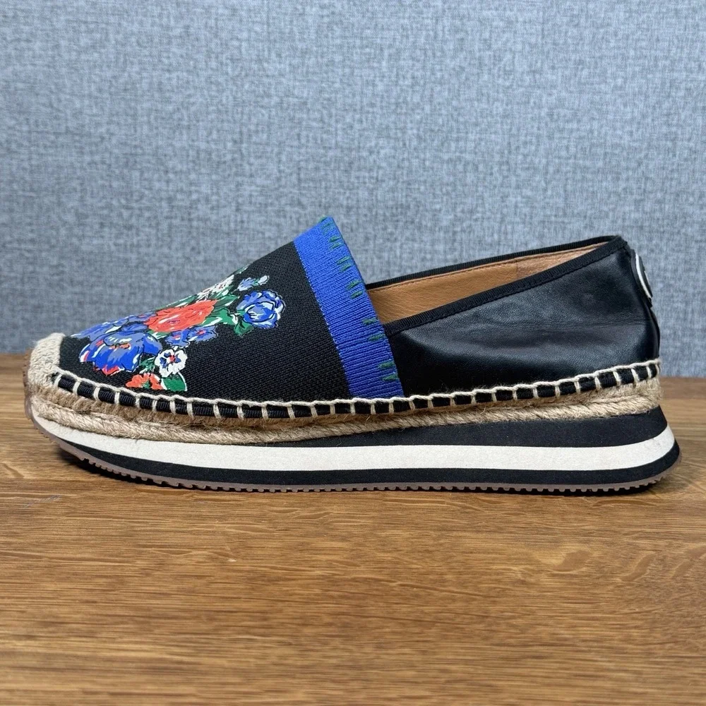 Tory Burch Daisy Flower Floral Slip On Espadrille Knit Sneaker Shoes Women's 8 M